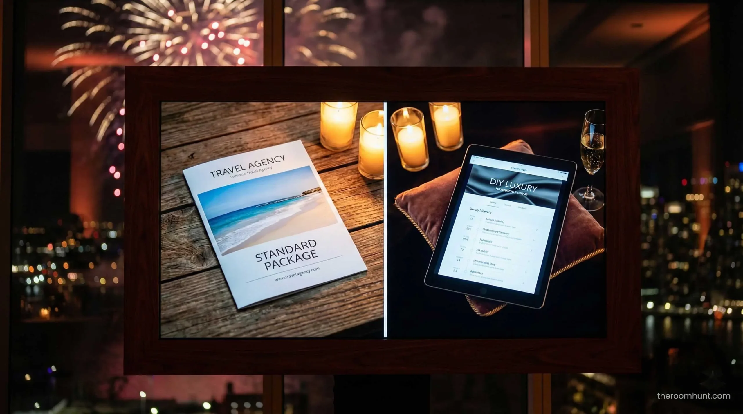 Comparison of standard travel agency honeymoon package versus a DIY luxury itinerary for Dubai.