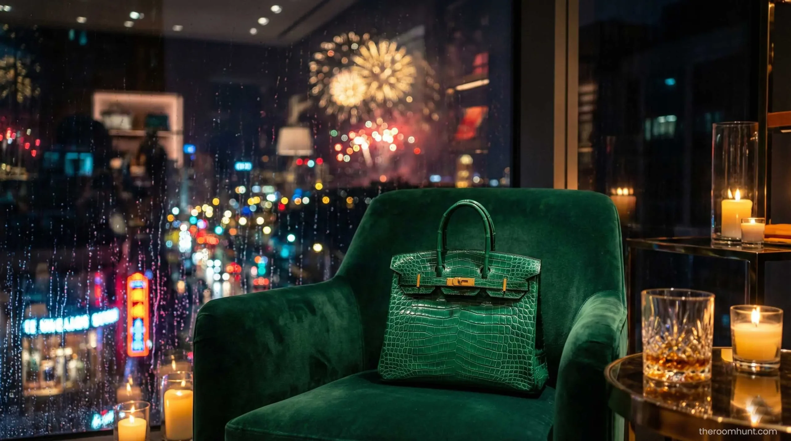 Limited edition luxury designer handbag on display in a Dubai fashion boutique.