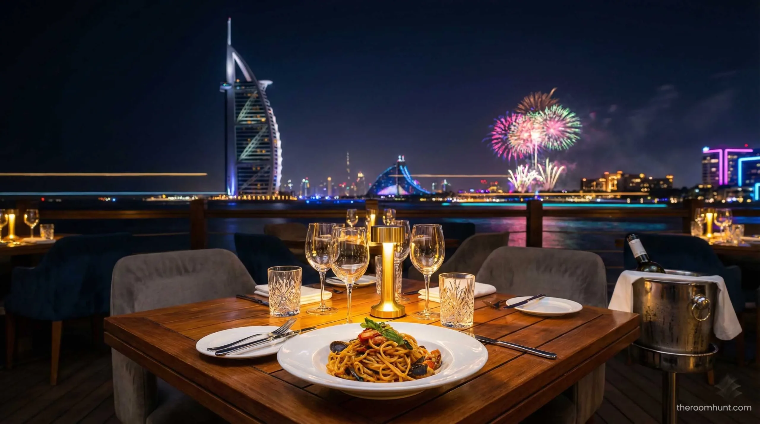 exquisite Italian seafood dish served at Pierchic with a view of the ocean.