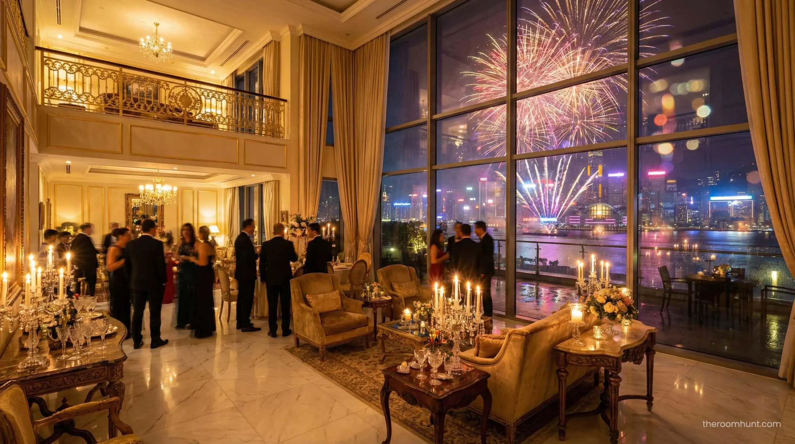 Luxurious living room interior of the Royal Mansion suite at Atlantis The Royal.