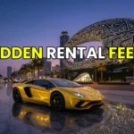 A yellow Lamborghini parked in Dubai, representing the true exotic car rental prices and hidden fees for 2026.